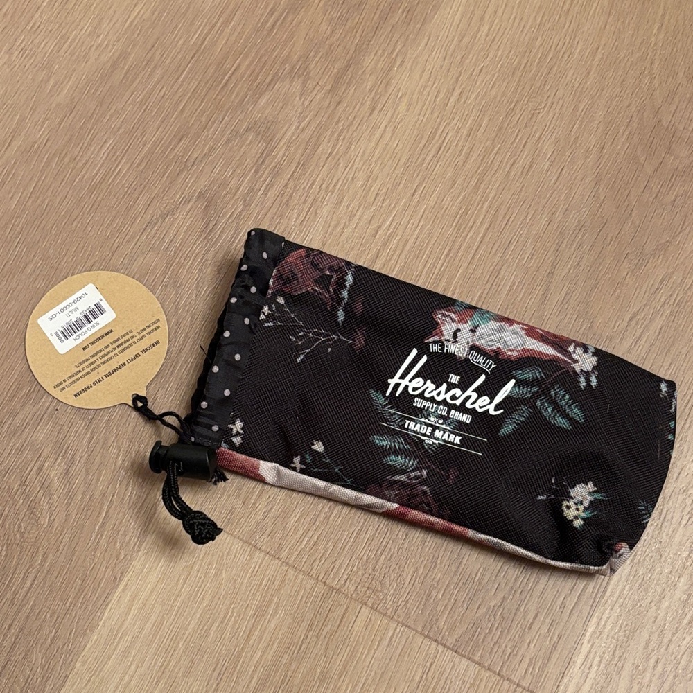 Herschel Supply Company Floral Pouch - Black and Pink
